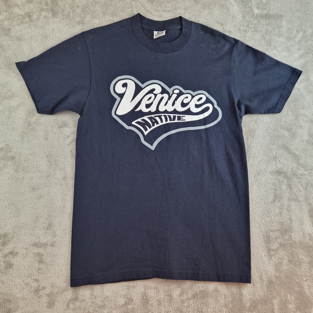 Venice Native Shirt Medium Navy Blue Graphic Tee Pro‎ Club Comfort Cotton Skater